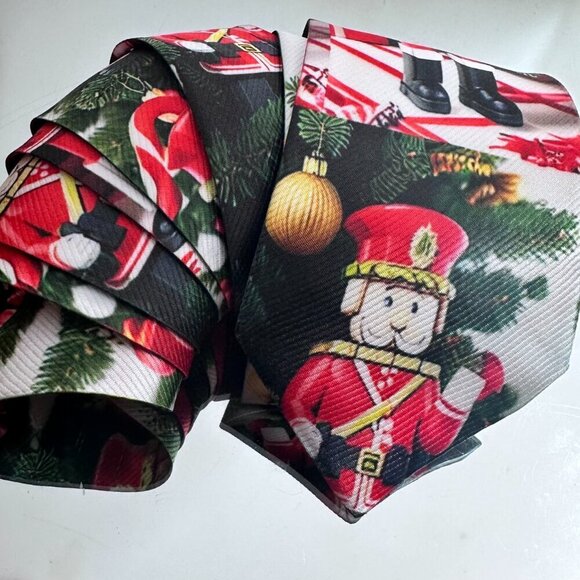 Christmas Tie Nutcracker Designer Menswear Tie Necktie Tree Ornaments Mens Gift - Picture 5 of 10